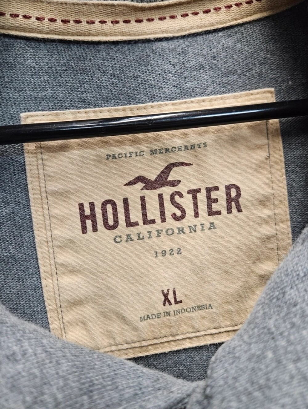 Vintage Hollister XL mens/unisex grey pullover henley sweatshirt - Picture 6 of 7